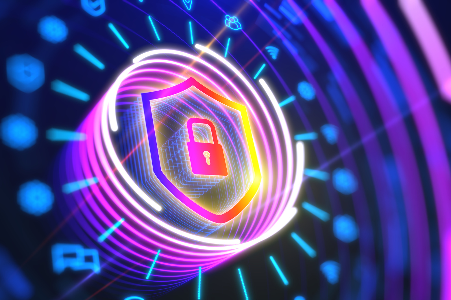 Colorful digital padlock.